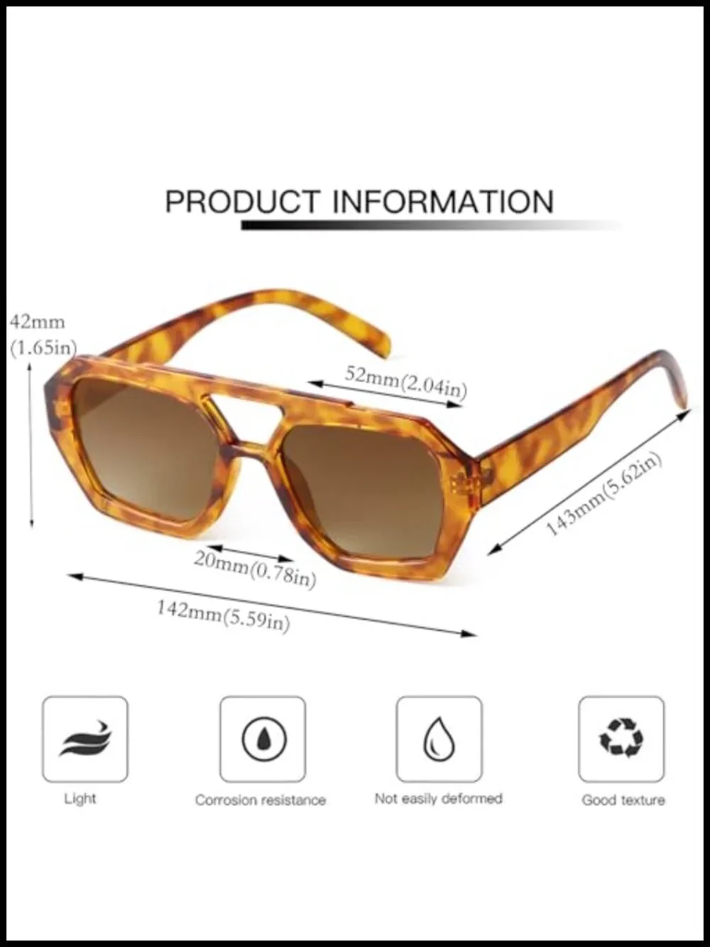 Retro 70s Oversized Square Aviator Sunglasses for Women Men UV400 Protection